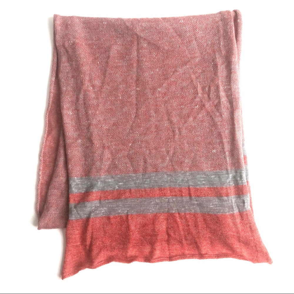 Anthropologie orange / gray oversized mohair scarf - Picture 2 of 5